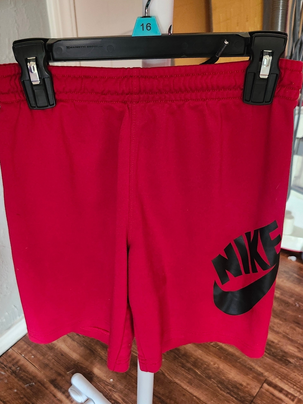 Nike Red Boys' Athletic Shorts with Black Swoosh